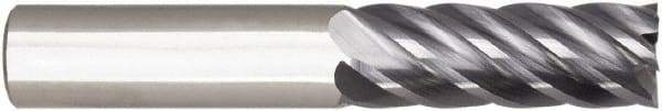 Niagara Cutter - 1/8", 5/16" LOC, 1/4" Shank Diam, 2" OAL, 6 Flute, Solid Carbide Square End Mill - Single End, AlTiN Finish, Spiral Flute, 38° Helix, Right Hand Cut, Right Hand Flute, Series S638 - Americas Industrial Supply