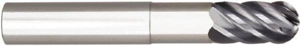 Niagara Cutter - 1/4" Diam, 1/4" LOC, 6 Flute Solid Carbide Ball End Mill - AlTiN Finish, Single End, 2" OAL, 1/4" Shank Diam, Spiral Flute - Americas Industrial Supply