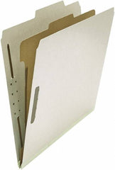 UNIVERSAL - 8-1/2 x 11", Letter Size, Gray, Classification Folders with Top Tab Fastener - 25 Point Stock, Right of Center Tab Cut Location - Americas Industrial Supply