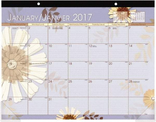 AT-A-GLANCE - 12 Sheet, 22 x 17", Desk Pad Calendar - Americas Industrial Supply