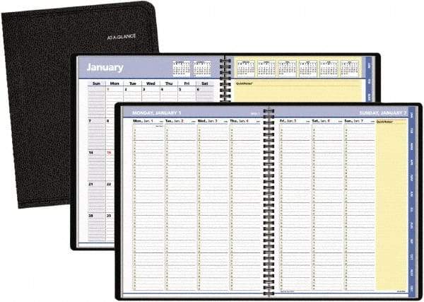 AT-A-GLANCE - 32 Sheet, 8-1/4 x 10-7/8", Weekly/Monthly Planner - Black - Americas Industrial Supply