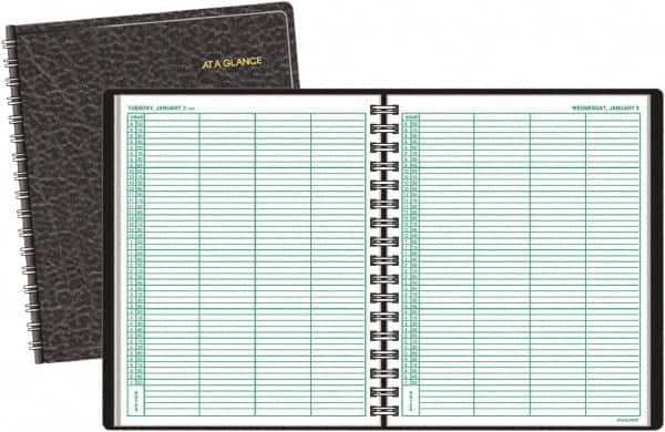 AT-A-GLANCE - 365 Sheet, 8 x 10-7/8", Group Daily Appointment Book - Black - Americas Industrial Supply