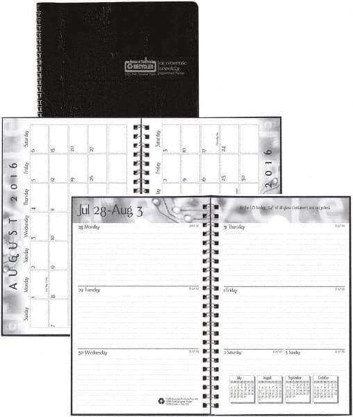House of Doolittle - 32 Sheet, 5 x 8", Weekly/Monthly Planner - Black - Americas Industrial Supply