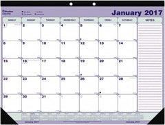 Blueline - 12 Sheet, 21-1/4 x 16", Desk Pad - Blue, White & Green - Americas Industrial Supply