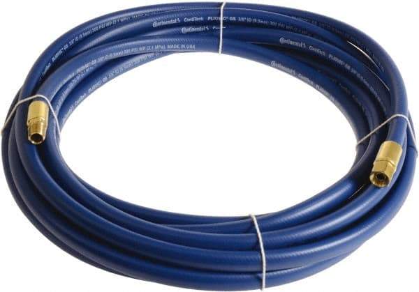 Continental ContiTech - 1/4" ID x 0.45" OD 75' Long Multipurpose Air Hose - MNPT x FNPT Ends, 300 Working psi, -10 to 158°F, 1/4" Fitting, Blue - Americas Industrial Supply