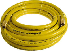 Continental ContiTech - 1" ID x 1.38" OD 75' Long Multipurpose Air Hose - MNPT x MNPT Ends, 250 Working psi, -10 to 158°F, 1" Fitting, Yellow - Americas Industrial Supply