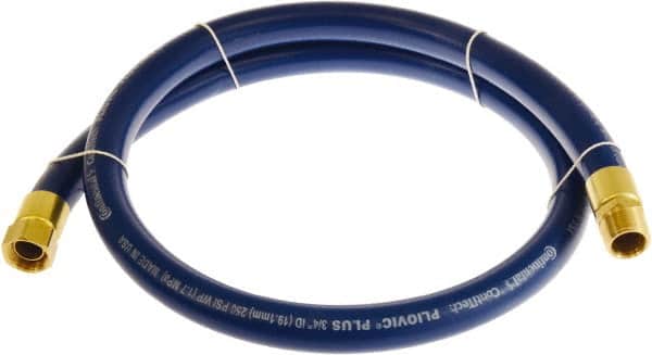 Continental ContiTech - 3/4" ID x 1.11" OD 10' Long Multipurpose Air Hose - MNPT x FNPT Ends, 250 Working psi, -10 to 158°F, 3/4" Fitting, Blue - Americas Industrial Supply