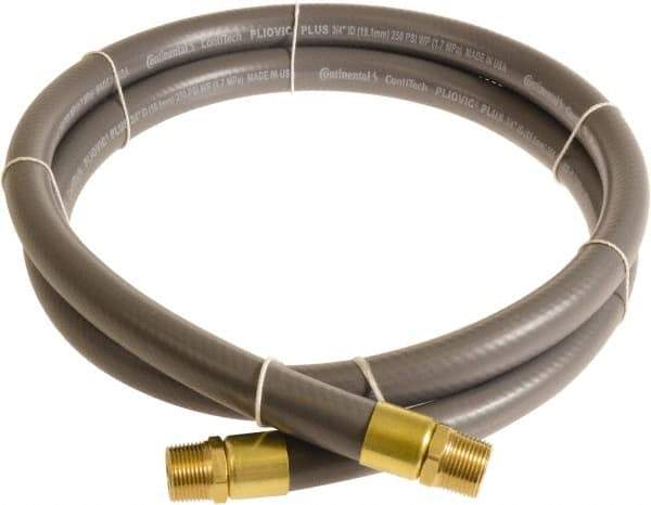Continental ContiTech - 3/4" ID x 1.11" OD 5' Long Multipurpose Air Hose - MNPT x MNPT Ends, 250 Working psi, -10 to 158°F, 3/4" Fitting, Gray - Americas Industrial Supply