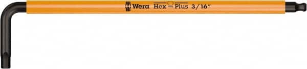 Wera - 3/16" Hex, Long Arm, Hex Key - 6-1/16" OAL, Cast Steel, Inch System of Measurement - Americas Industrial Supply