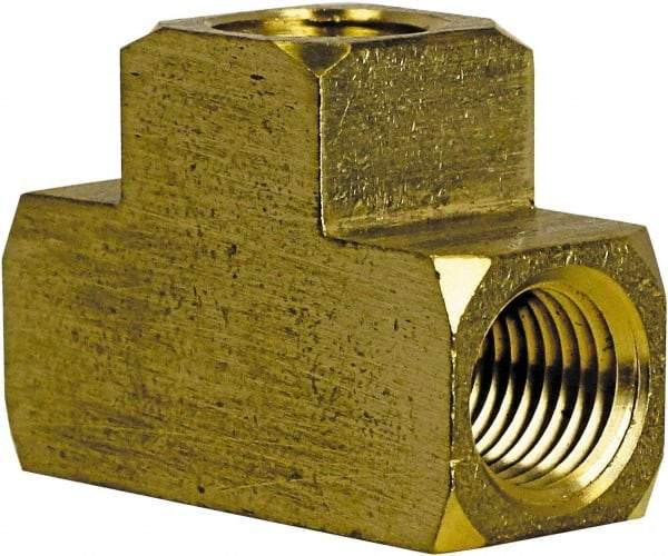 Cerro - 1/8 Female Thread, Brass Industrial Pipe Female Tee - FNPT, 1,200 psi - Americas Industrial Supply