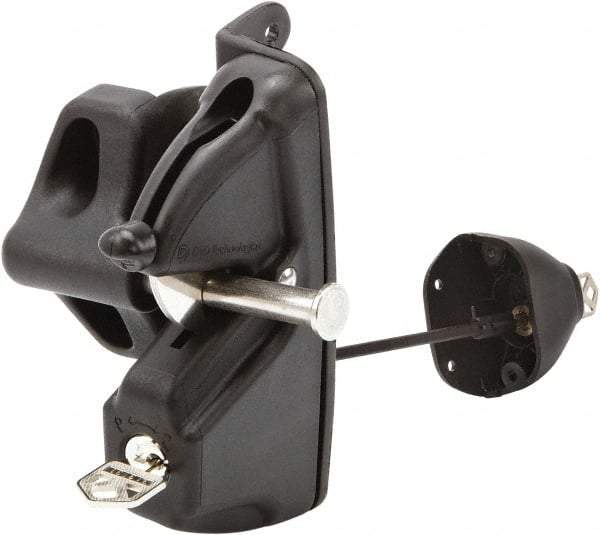 D&D Technologies - 4.410" Bar Latch Length, 2-1/4" High, Polymer Adjustable Gate Latch - Black Finish, 2.83" Bar Latch Projection, 1/2" Hole Diam - Americas Industrial Supply