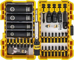 DeWALT - 35 Piece, Screwdriver Insert Bit Set - #1, #2 & #3 Phillips, 1/4 to 3/8" Hex, T20 & T25 Torx, #1, #2 & #3 Pozidriv, #1 to #3 Square Recess - Americas Industrial Supply