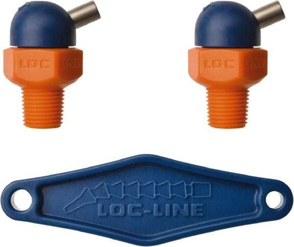 Loc-Line - 1/8" Hose Inside Diam x 5/32" Nozzle Diam, High-Pressure Coolant Hose Nozzle - NPT, for Use with Loc-Line Modular Hose System, 2 Pieces - Americas Industrial Supply