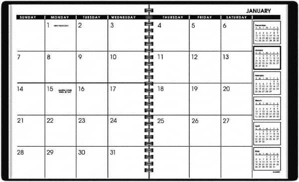 AT-A-GLANCE - 24 Sheet, 6-7/8 x 8-3/4", Planner Appointment Book - Black - Americas Industrial Supply