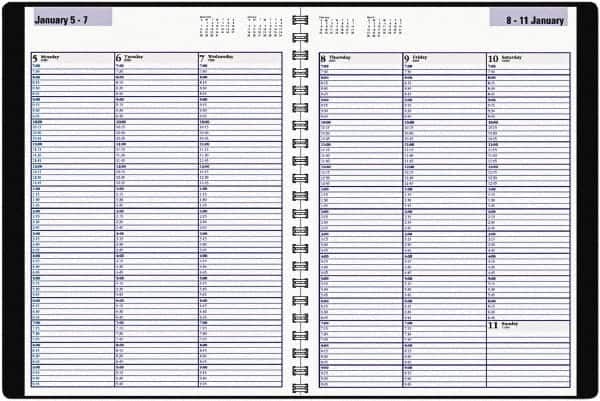 DayMinder - 104 Sheet, 8" x 11", Appointment Book - Black - Americas Industrial Supply