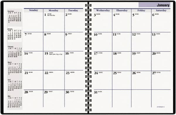 DayMinder - 24 Sheet, 6-7/8 x 8-3/4", Appointment Book - Black - Americas Industrial Supply