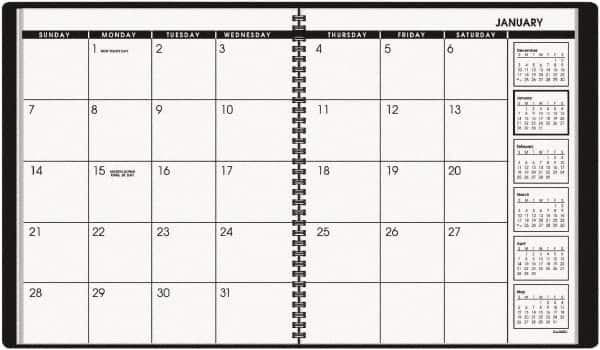 AT-A-GLANCE - 26 Sheet, 9 x 11", Planner Appointment Book - Black - Americas Industrial Supply