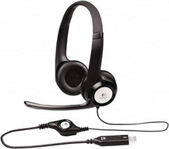 Logitech - Reusable, Over the Head Headset with Microphone - Black Plug, Black Cup - Americas Industrial Supply