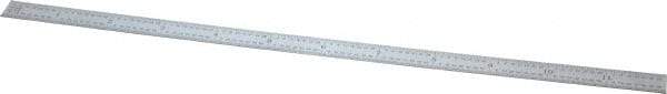 General - 12" Long, 1/100, 1/64, 1/32, 1/10" Graduation, Flexible Steel Rule - 5R Graduation Style, 15/32" Wide, Silver, Satin Chrome Finish - Americas Industrial Supply