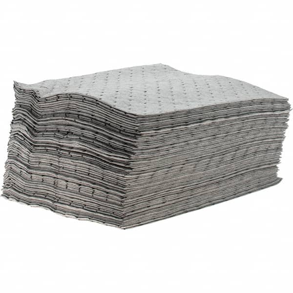 Brady SPC Sorbents - 20.5 Gal Capacity per Package, Universal Pad - 17" Long x 15" Wide, Gray, Polypropylene - Americas Industrial Supply
