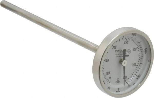 Wika - 6 Inch Long Stem, 2 Inch Dial Diameter, Stainless Steel, Back Connected Bi-Metal Thermometer - 65 to 400°C, 1% Accuracy - Americas Industrial Supply