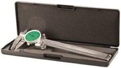 Value Collection - 0" to 6" Range, 0.001" Graduation, 0.1" per Revolution, Dial Caliper - Green Face, 1.57" Jaw Length - Americas Industrial Supply
