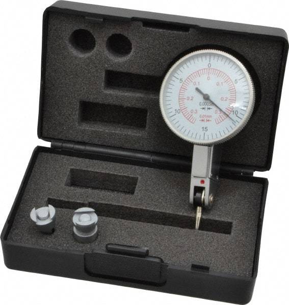 Value Collection - 0.03 Inch Range, 0.0005 Inch Dial Graduation, Horizontal Dial Test Indicator - White Dial, 0-15-0; 0-35-0 Dial Reading - Americas Industrial Supply