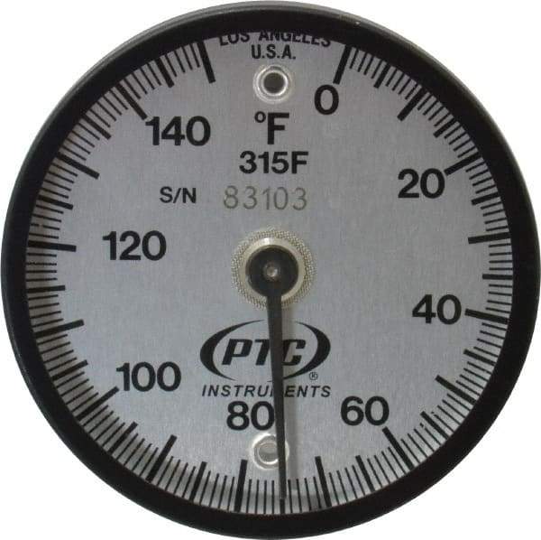 PTC Instruments - 150°F, 2 Inch Dial Diameter, Dual Magnet Mount Thermometer - 1° Division Graduation - Americas Industrial Supply