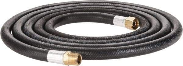 Alliance Hose & Rubber - 3/8" ID x 23/32" OD 10' Long Multipurpose Air Hose - MNPT x FNPT(Swivel) Ends, 300 Working psi, -40 to 190°F, 3/8" Fitting, Black - Americas Industrial Supply
