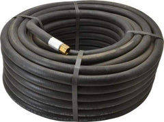 Alliance Hose & Rubber - 3/8" ID x 23/32" OD 100' Long Multipurpose Air Hose - MNPT x FNPT(Swivel) Ends, 300 Working psi, -40 to 190°F, 1/4" Fitting, Black - Americas Industrial Supply
