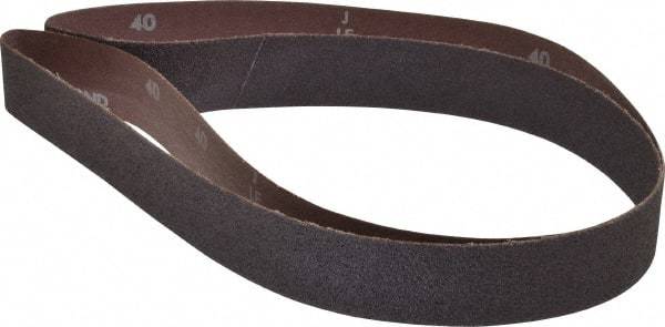 Norton - 1-1/2" Wide x 60" OAL, 40 Grit, Aluminum Oxide Abrasive Belt - Aluminum Oxide, Coarse, Coated, X Weighted Cloth Backing, Series R228 - Americas Industrial Supply