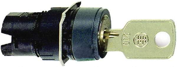 Schneider Electric - 16mm Mount Hole, 2 Position, Key Operated, Selector Switch Only - Maintained (MA), Shock and Vibration Resistant - Americas Industrial Supply