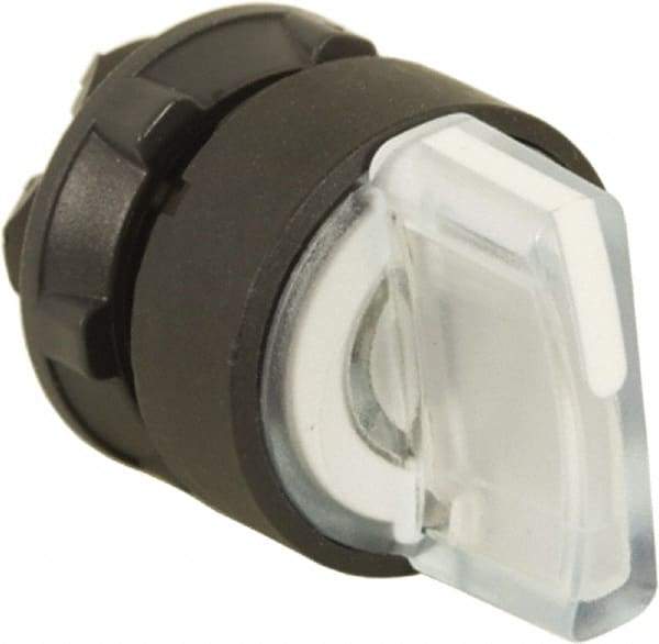 Schneider Electric - 22mm Mount Hole, 2 Position, Handle Operated, Selector Switch Only - White, Momentary (MO), Illuminated, Shock, Vibration and Water Resistant - Americas Industrial Supply