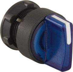 Schneider Electric - 22mm Mount Hole, 2 Position, Handle Operated, Selector Switch Only - Blue, Maintained (MA), Illuminated, Shock, Vibration and Water Resistant - Americas Industrial Supply
