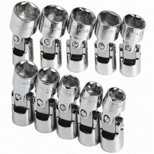 SK - 3/8" Drive Standard Socket Set - 10 to 19mm, Metric Measurement Standard - Americas Industrial Supply