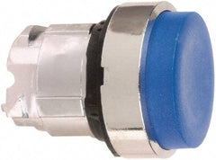 Schneider Electric - 22mm Mount Hole, Extended Straight, Pushbutton Switch Only - Round, Blue Pushbutton, Nonilluminated, Momentary (MO) - Americas Industrial Supply