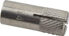 Red Head - 3/8" Diam, 3/8" Drill, 2-1/4" Min Embedment Drop-In Concrete Anchor - 303, 18-8 Stainless Steel, Slotted Drive, 3/8" Thread Length - Americas Industrial Supply