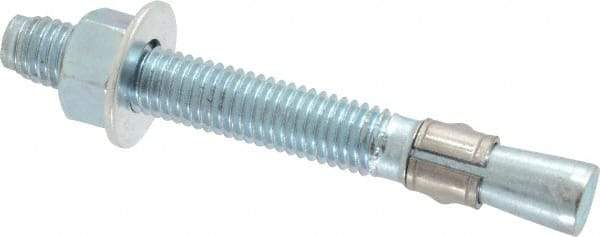 Red Head - 1/2" Diam, 1/2" Drill, 4-1/4" OAL, 5-3/4" Min Embedment Wedge Expansion Concrete Anchor - Grade 3 Steel, Zinc-Plated Finish, Tie Wire Head, 2-3/4" Thread Length - Americas Industrial Supply
