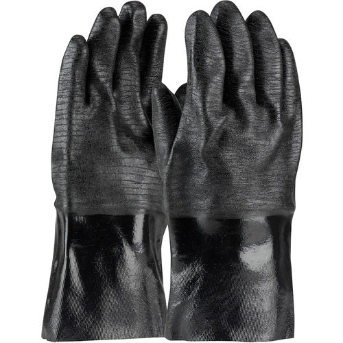 57-8630R Coated Supported Gloves - ChemGrip - Supported Neoprene - Intrlk Lined - Black - Etched - 12 Inch - Exact Industrial Supply