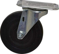 E.R. Wagner - 4" Diam x 1" Wide x 4-13/16" OAH Top Plate Mount Swivel Caster - Soft Rubber, 115 Lb Capacity, Delrin Bearing, 2-3/4 x 3-3/4" Plate - Americas Industrial Supply