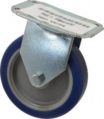 E.R. Wagner - 4" Diam x 1" Wide x 4-13/16" OAH Top Plate Mount Rigid Caster - Polyurethane, 140 Lb Capacity, Plain Bearing, 2-3/4 x 3-3/4" Plate - Americas Industrial Supply