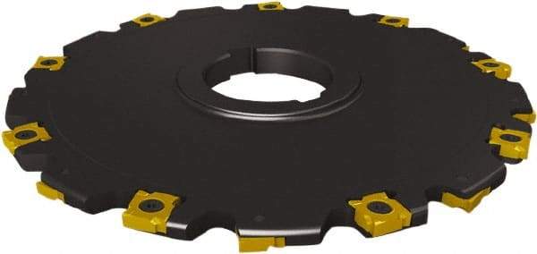 Seco - Arbor Hole Connection, 0.2362" Cutting Width, 0.535" Depth of Cut, 63mm Cutter Diam, 0.8661" Hole Diam, 3 Tooth Indexable Slotting Cutter - 335.19 Toolholder, SNHQ 1203 Insert - Americas Industrial Supply