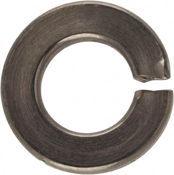 Made in USA - 1/4", 0.062" Thick Split Lock Washer - 400 Stainless Steel, Passivated Finish, 0.252" Min ID, 0.26" Max ID, 0.487" Max OD - Americas Industrial Supply
