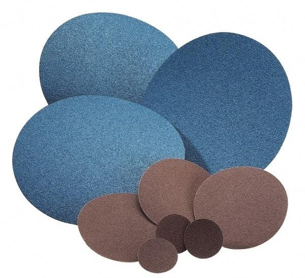Norton - 9" Diam, 320 Grit Aluminum Oxide Adhesive PSA Disc - Very Fine Grade, Brown, Cloth Backing, Flexible - Americas Industrial Supply