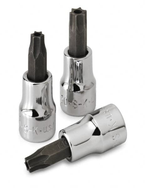 SK - 1/4" Drive, T10 Torx Bit Socket - 1-3/4" OAL, Tamper Resistant - Americas Industrial Supply