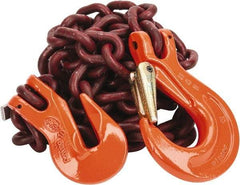 Pewag - 10' Long, 7,100 Lb Basket Capacity, 7,100 Lb Vertical Capacity, Alloy Steel Web Sling - SSG Chain Sling, 3/8" Diam Chain, Silver (Color), with Grab Hook & Sling Hook - Americas Industrial Supply