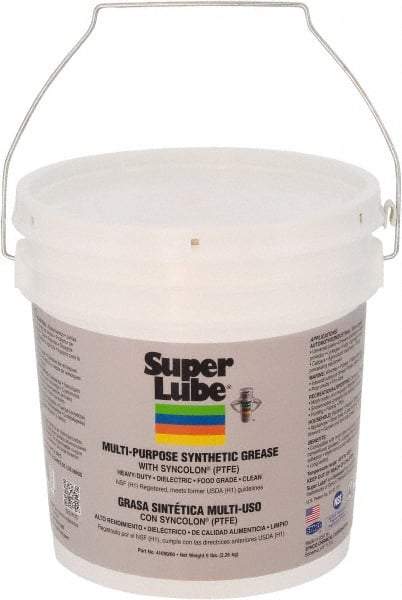 Synco Chemical - 5 Lb Pail Synthetic Lubricant w/PTFE General Purpose Grease - Translucent White, Food Grade, 450°F Max Temp, NLGIG 00, - Americas Industrial Supply