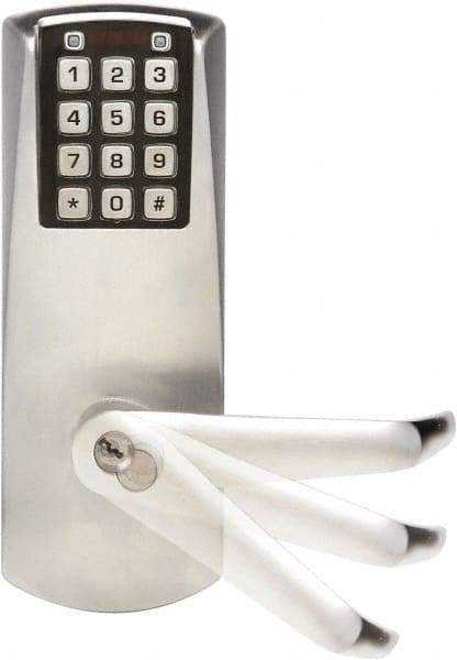 Kaba Access - 1-3/4 to 2-1/4" Door Thickness, Satin Chrome Finish, Combination Entry Deadbolt with Key Override - Field Set Handling, Key Override, 6 or 7 Pin Cylinder - Americas Industrial Supply