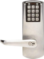 Kaba Access - 1-3/4 to 2-1/4" Door Thickness, Satin Chrome Finish, Combination Entry Deadbolt with Key Override - Field Set Handling, Key Override, 6 or 7 Pin Cylinder - Americas Industrial Supply