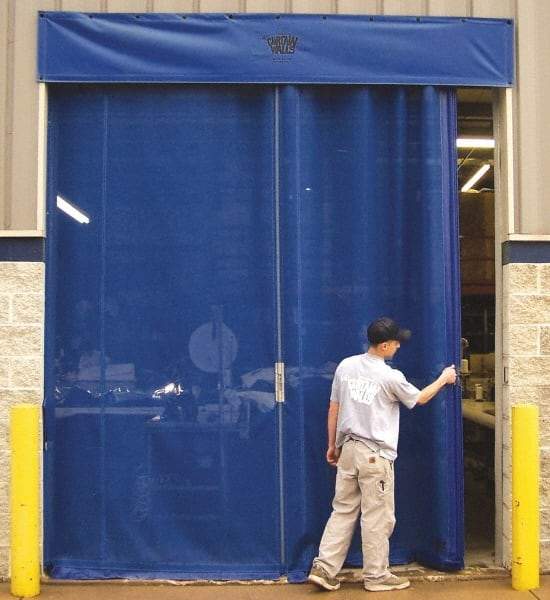 Goff's Enterprises - 10' Door Width x 10' Door Height Vinyl Insect Barrier Door Unit - Blue - Americas Industrial Supply